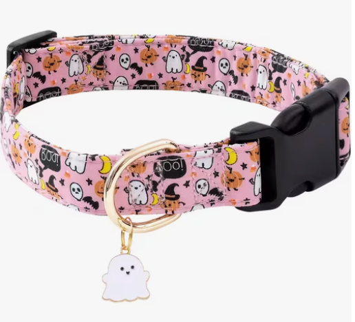 Halloween Collar Pink Ghost Size X-Small
